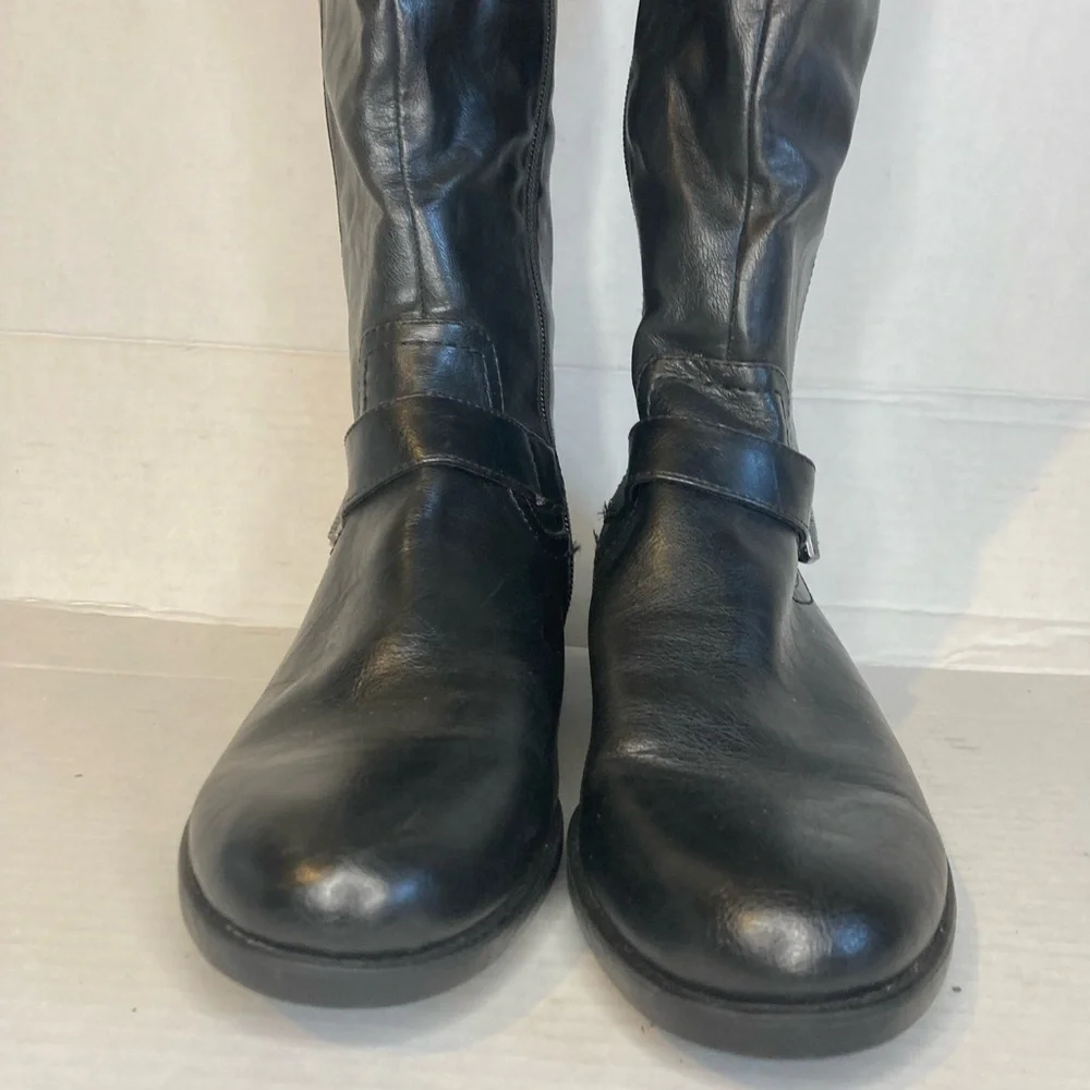 Kim Rogers Woman Black Leather Knee-High Jax Boots Size 10M